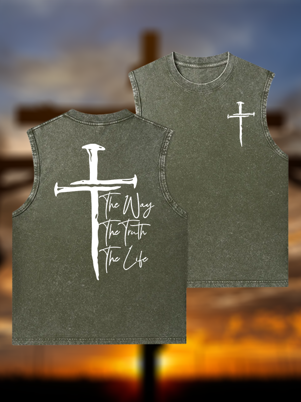 Jesus The Way The Truth The Life Jesus God Christian Washed Tank