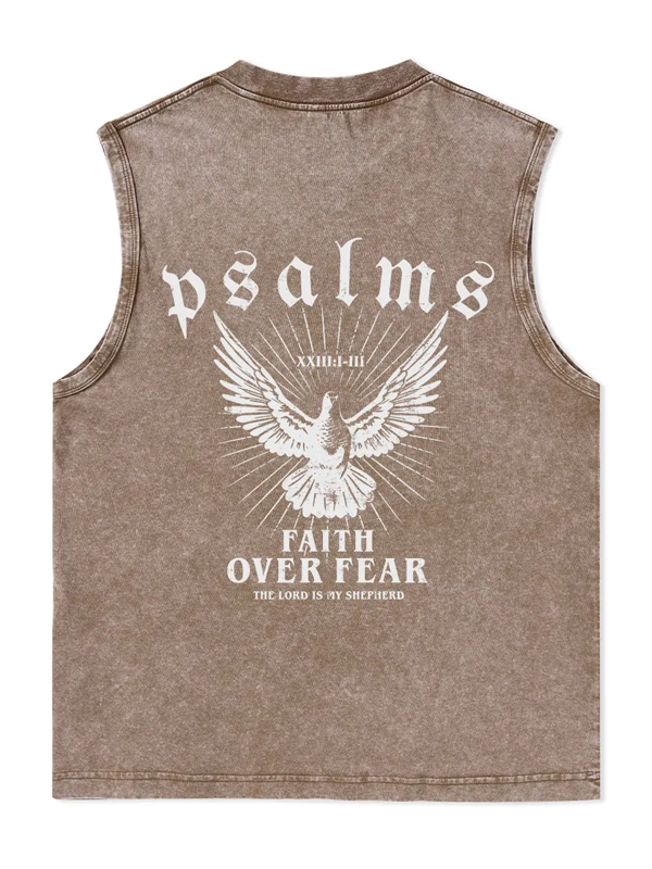 Faith Over Fear Christian Washed Tank