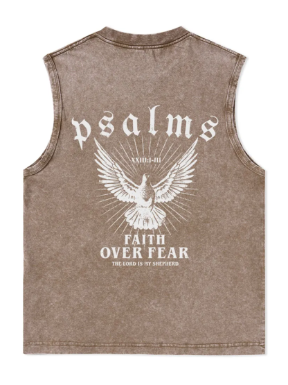 Faith Over Fear Christian Washed Tank