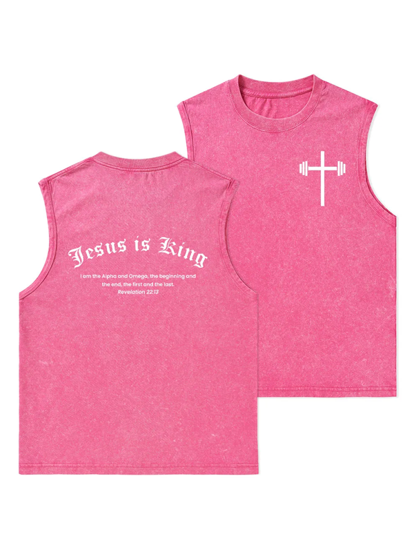 Jesus Is King  Christian Washed Tank