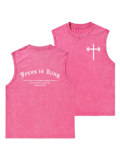 Jesus Is King  Christian Washed Tank