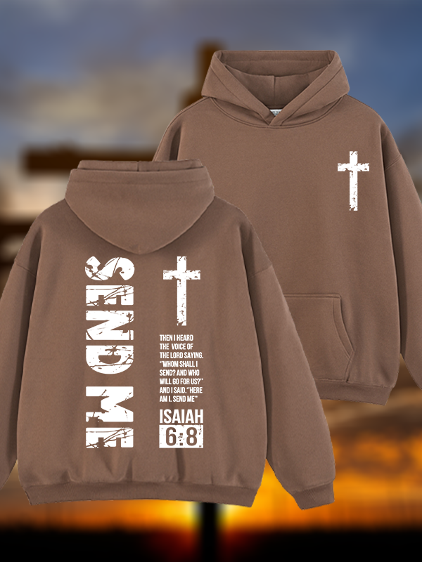 Send Me Isaiah 6:8 Jesus God Christian Plush Fleece-Lined Hoodie
