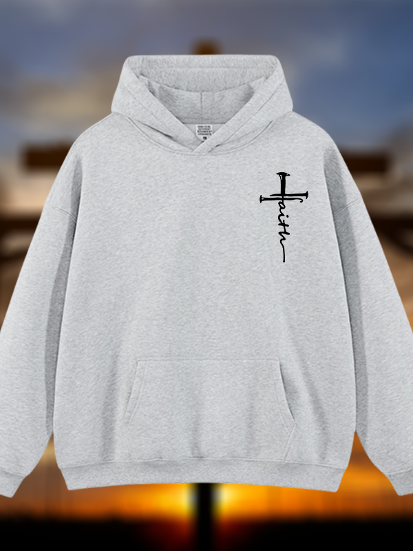Cross Jesus God Christian Plush Fleece-Lined Hoodie