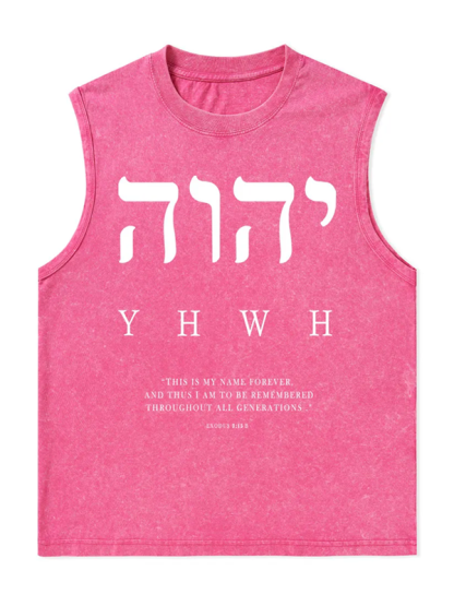 YHWH This Is My Name Forever Christian Washed Tank