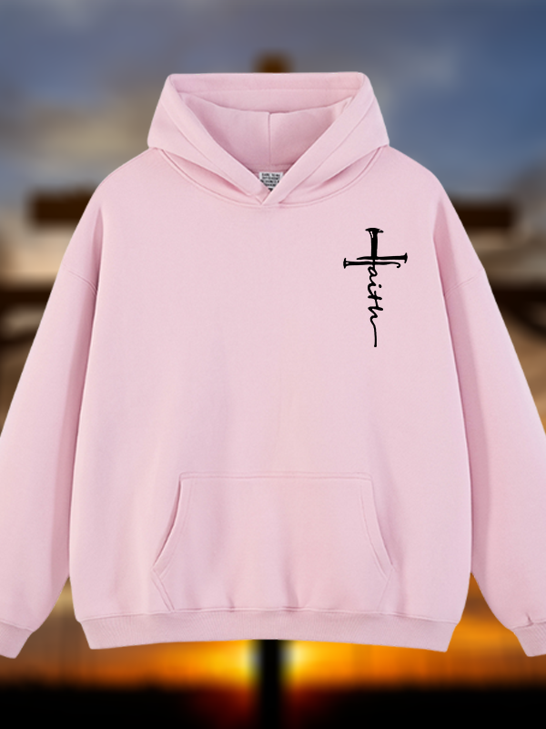 Cross Jesus God Christian Plush Fleece-Lined Hoodie
