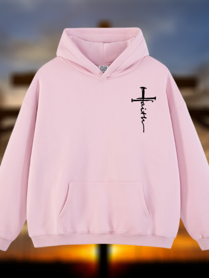 Cross Jesus God Christian Plush Fleece-Lined Hoodie