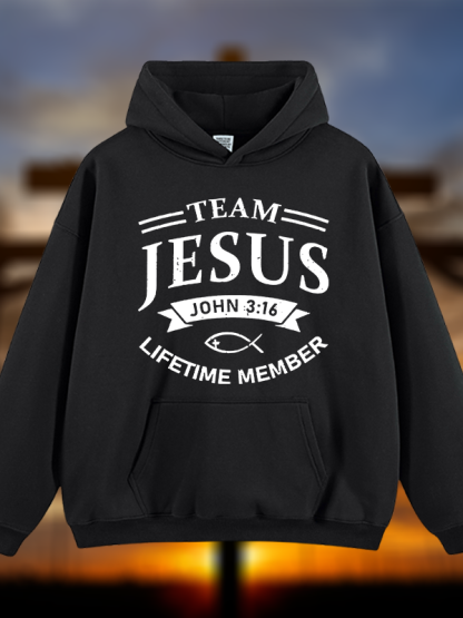 Jesus Team Jesus God Christian Plush Fleece-Lined Hoodie