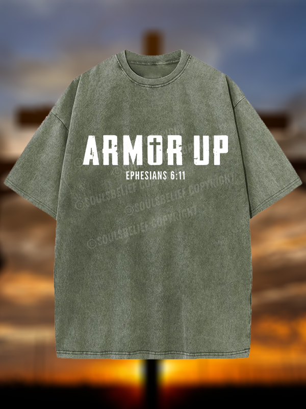 Armor Up Christian Washed T-Shirt