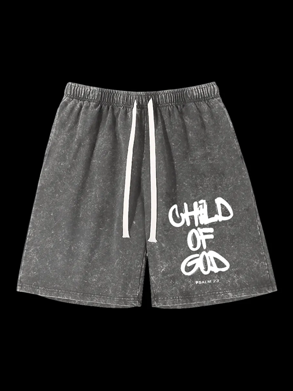 Child Of God  Jesus God Christian Washed Shorts