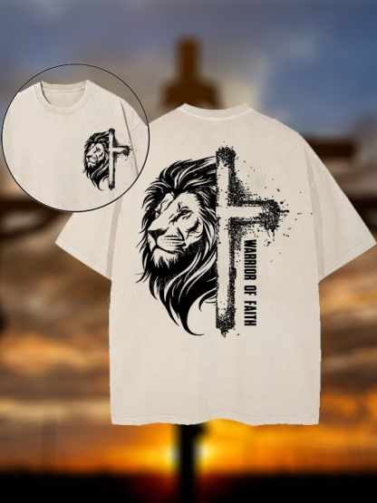 Warrior of Faith Christian Washed T-Shirt