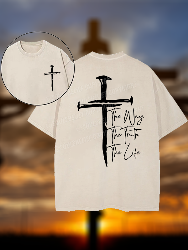 Jesus The Way The Truth The Life Jesus God Christian Washed T-Shirt