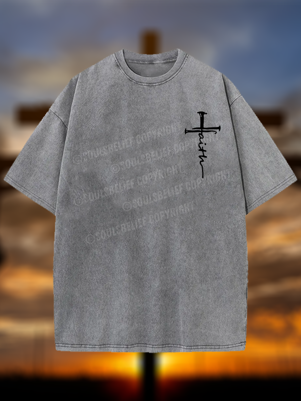 Cross Jesus God Christian Washed T-Shirt