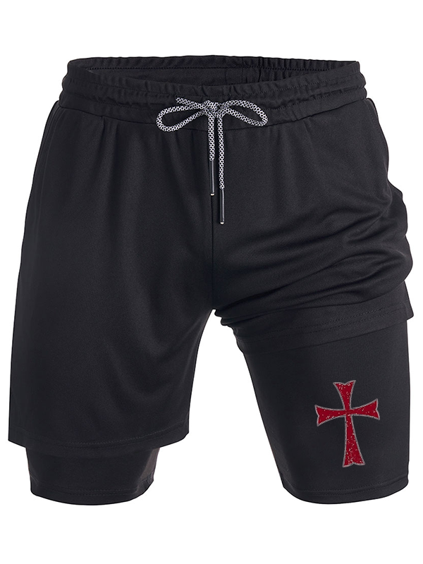 Knights Templar Crusader Cross  Christian Performance Shorts