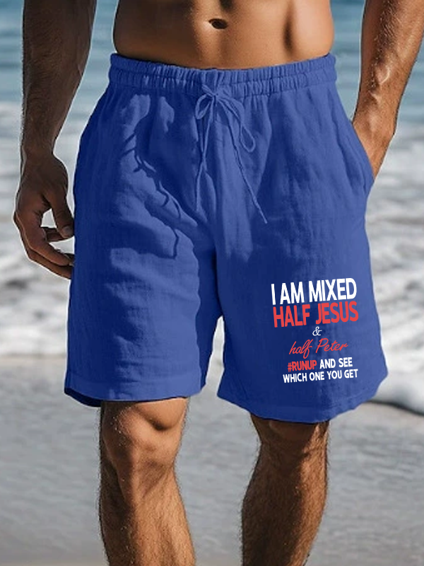 I Am Mixed Half Jesus & Half Peter  Christian Beach Shorts