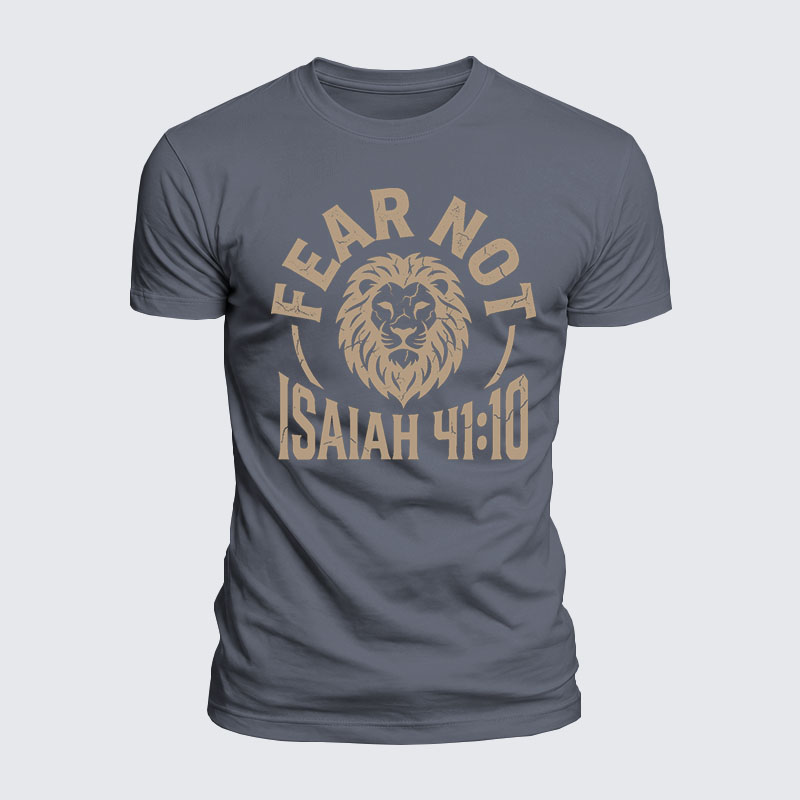 Fear Not Isaiah 41:10 Jesus God Christian  – Luxe Mercerized Interlock Cotton Tee