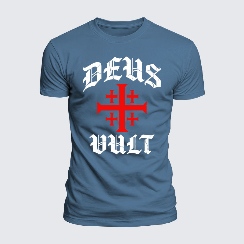 Deus Vult Jesus God Christian  – Luxe Mercerized Interlock Cotton Tee