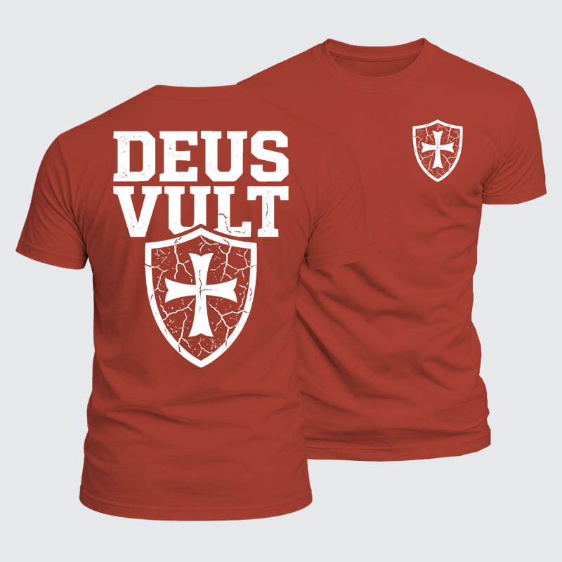 Deus Vult Jesus God Christian  – Luxe Mercerized Interlock Cotton Tee