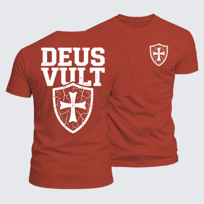 Deus Vult Jesus God Christian  – Luxe Mercerized Interlock Cotton Tee