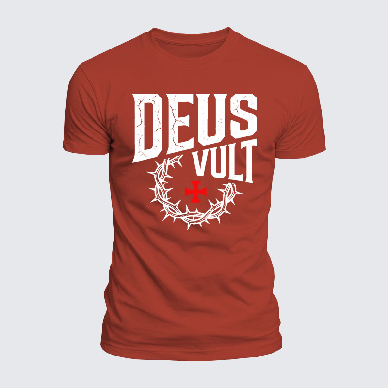 Deus Vult Jesus God Christian  – Luxe Mercerized Interlock Cotton Tee