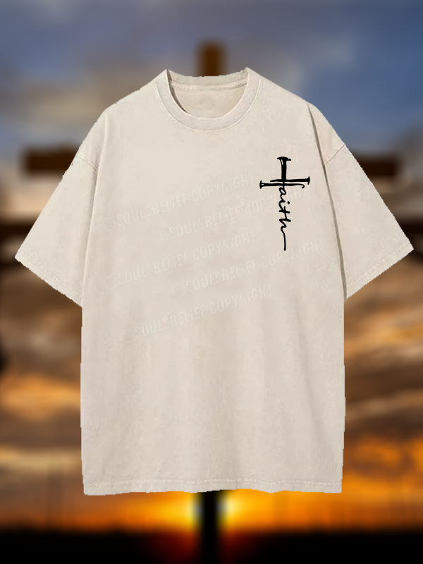 Cross Jesus God Christian Washed T-Shirt