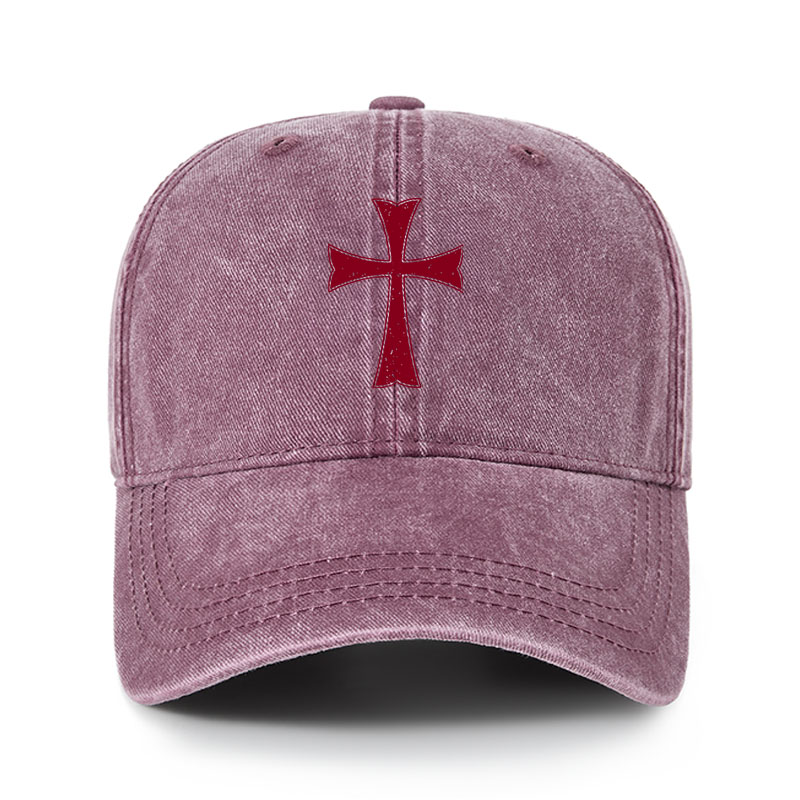 Heritage Washed Cap-Knights Templar Crusader Cross