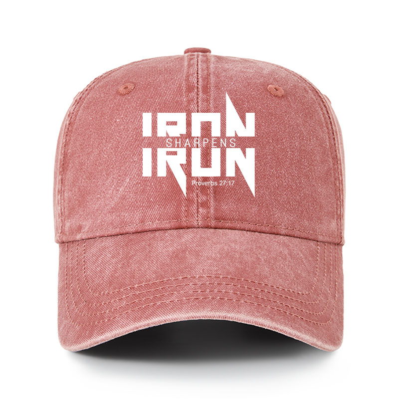 Heritage Washed Cap - Iron Sharpens Iron - Proverbs 27:17