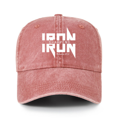 Heritage Washed Cap - Iron Sharpens Iron - Proverbs 27:17