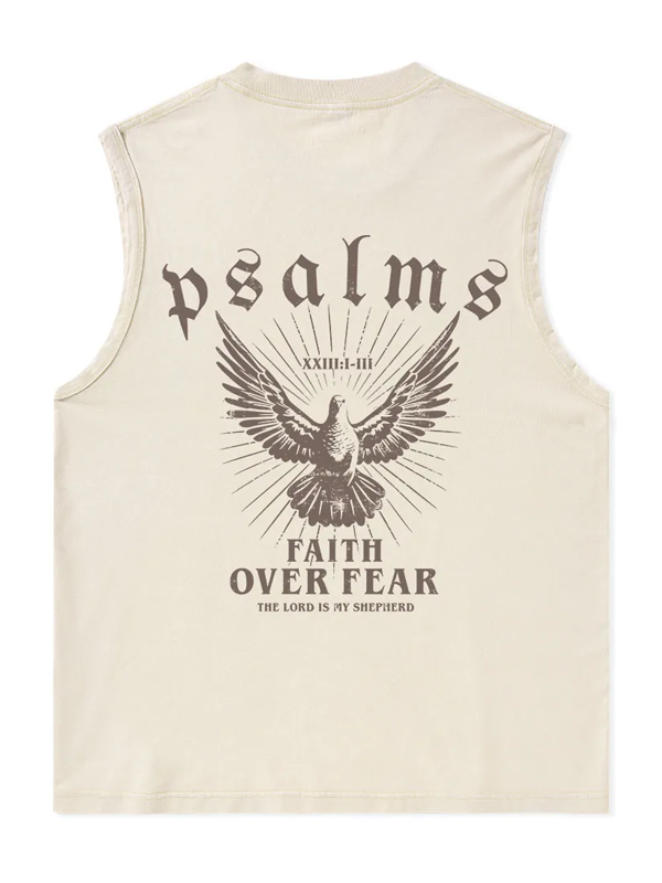 Faith Over Fear Christian Washed Tank