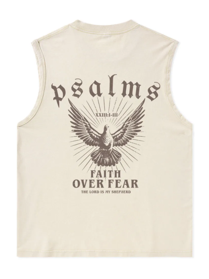 Faith Over Fear Christian Washed Tank
