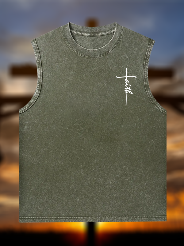 Faith Jesus God Christian Washed Tank