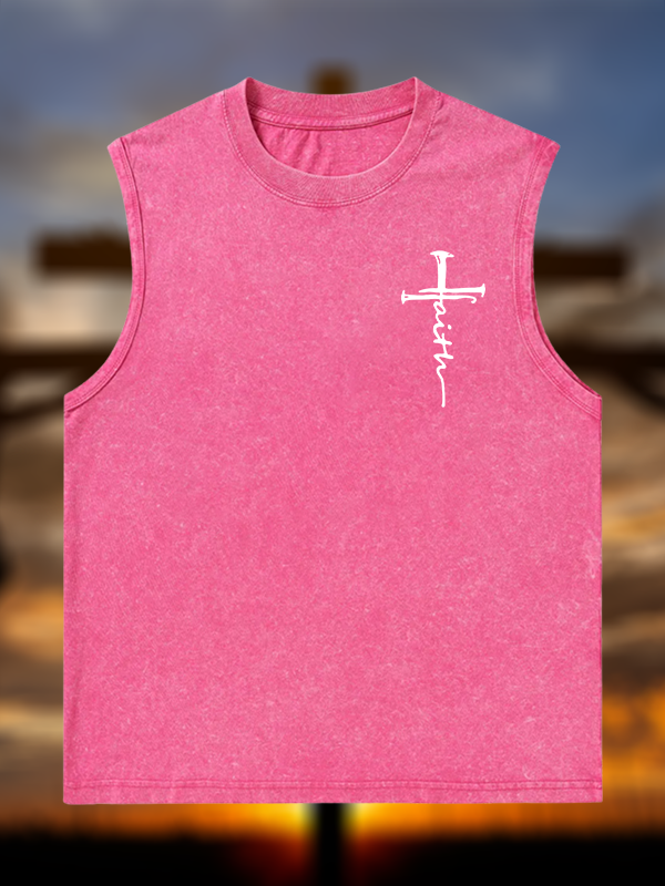Cross Jesus God Christian Washed Tank