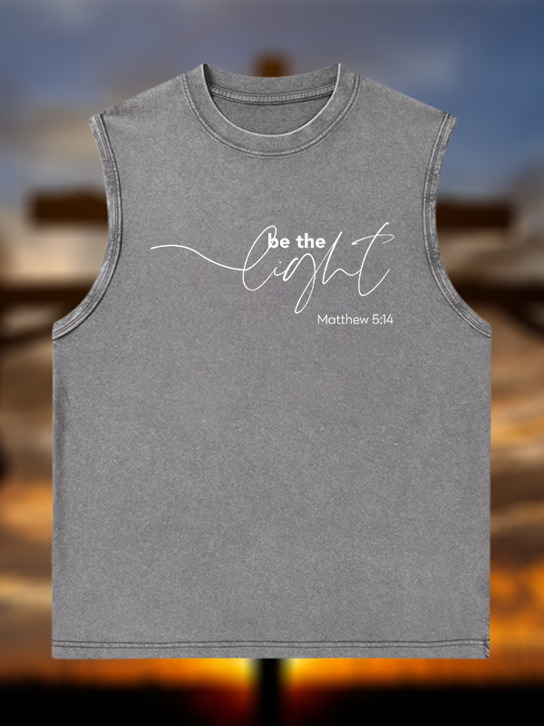 Be The Light Jesus God Christian Washed Tank