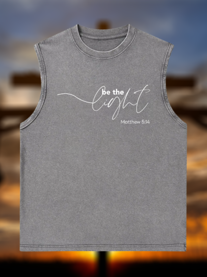 Be The Light Jesus God Christian Washed Tank