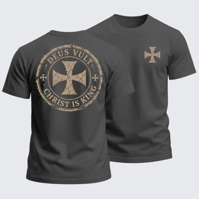 Heavyweight Cotton Tee - Deus Vult Christ Is King
