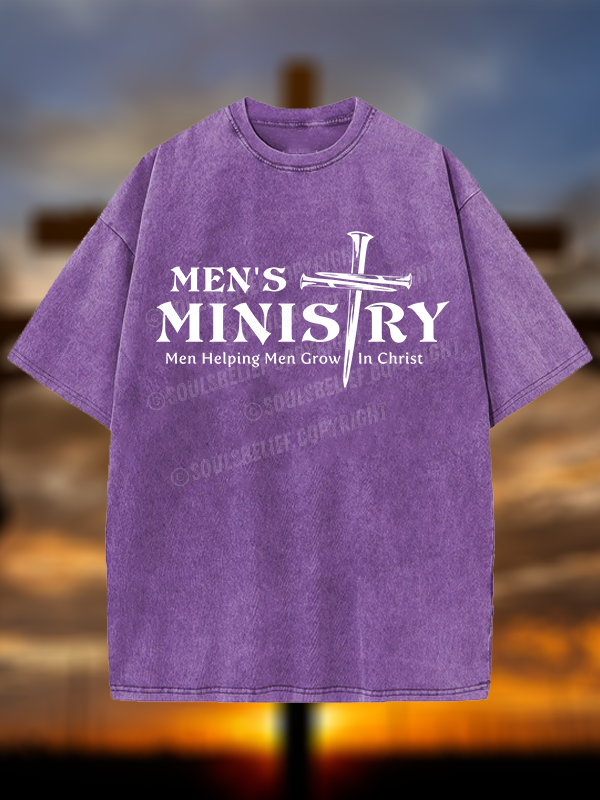 Men's Ministry ,Men Helping Men ,Church ministry Christian Washed T-Shirt