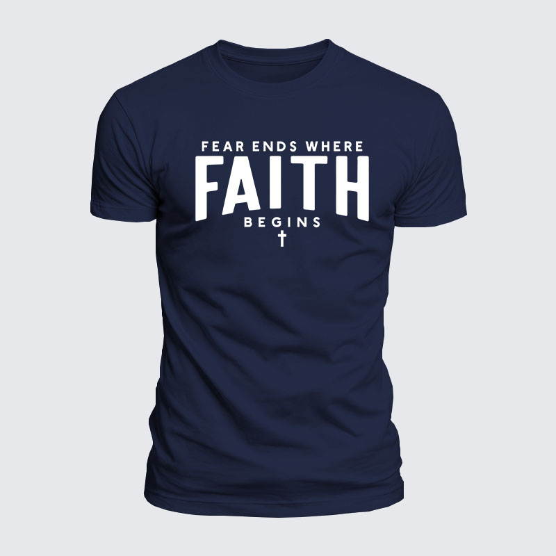 Luxe Mercerized Cotton Tee - Fear Ends Where Faith Begins