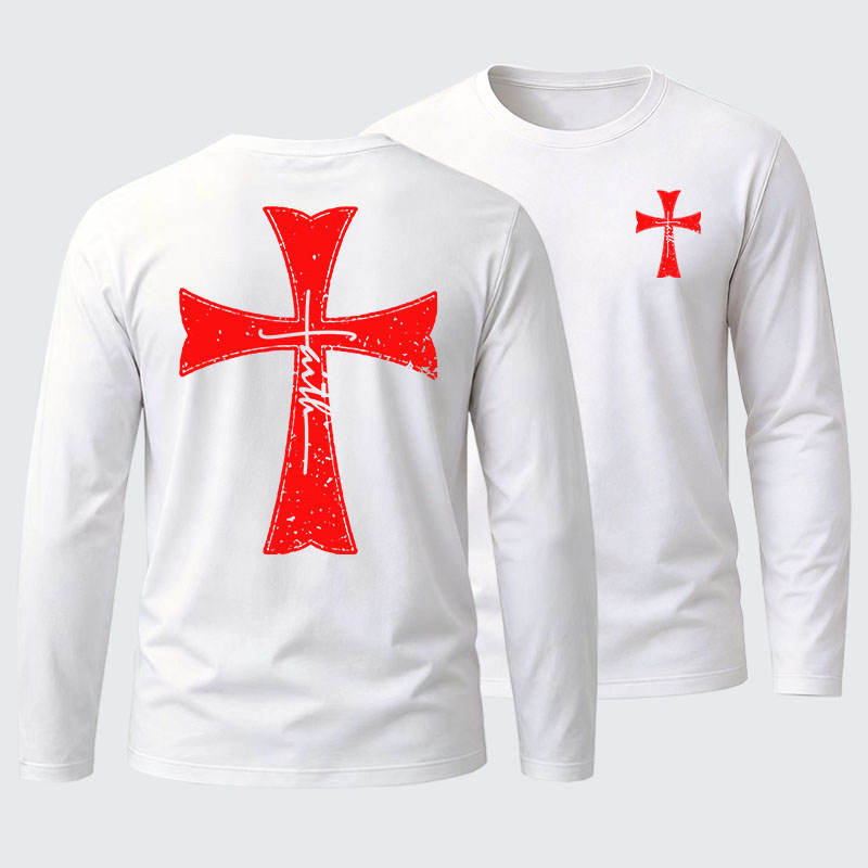 Knights Templar Crusader Cross Faith Cotton Long Sleeve T-Shirt