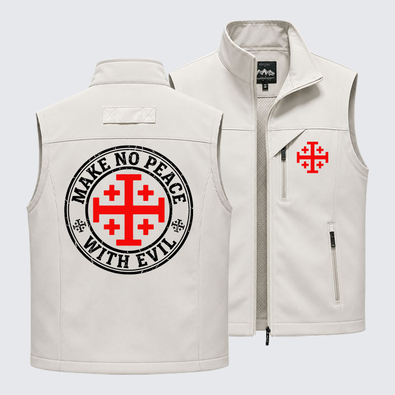 Make No Peace with Evil Knight Templar Jerusalem Cross Outdoor Quick-dry Vest