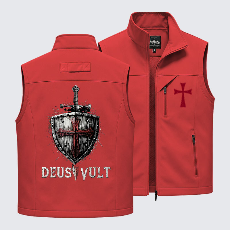 Deus Vult Crusader Shield Templar Cross Outdoor Quick-dry Vest