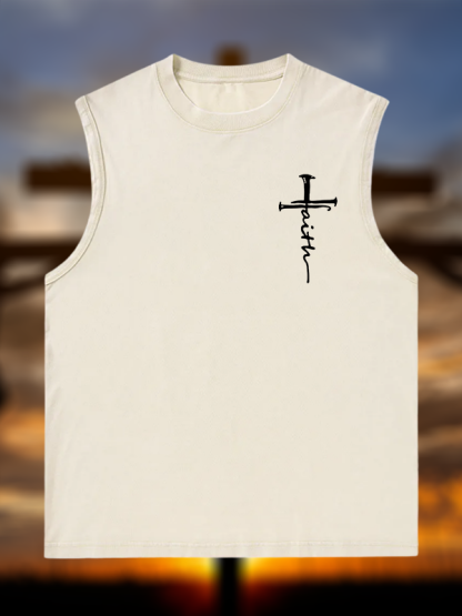 Cross Jesus God Christian Washed Tank