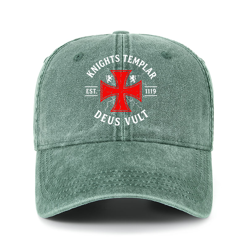 Heritage Washed Cap - Knights Templar Deus Vult
