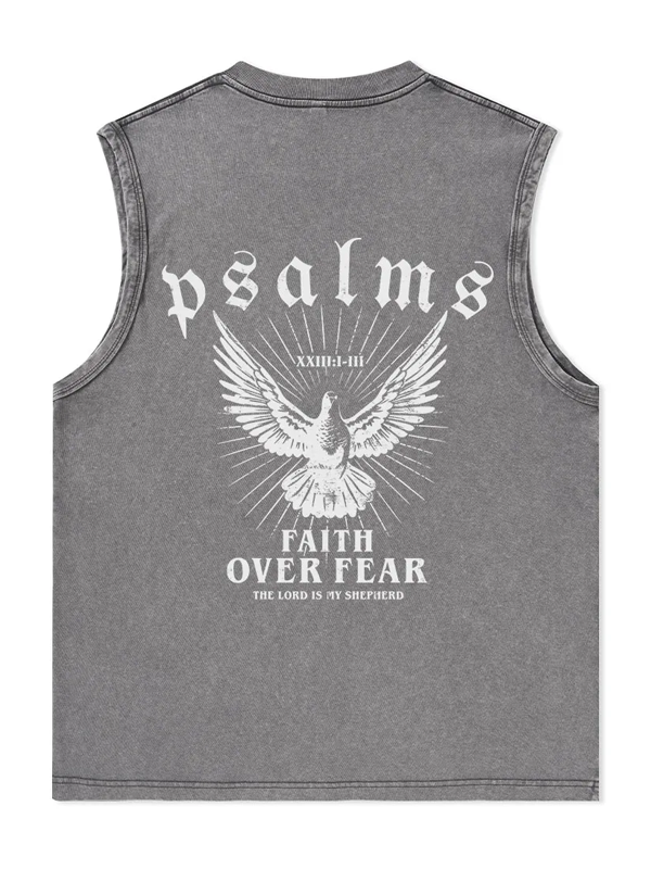 Faith Over Fear Christian Washed Tank