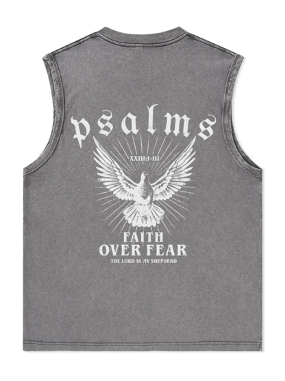 Faith Over Fear Christian Washed Tank