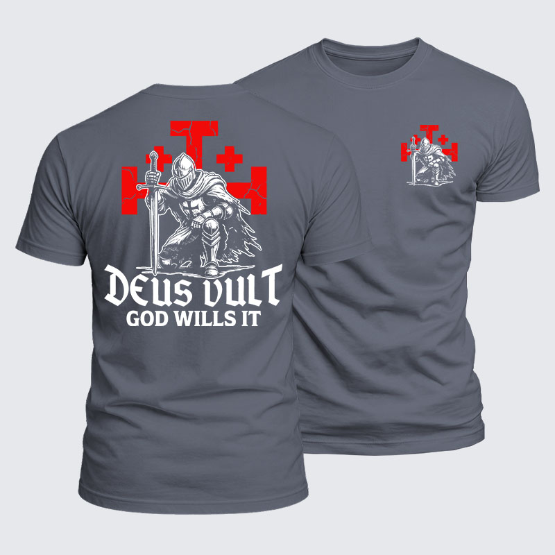 Luxe Mercerized Cotton Tee - Knights Templar Deus Vult