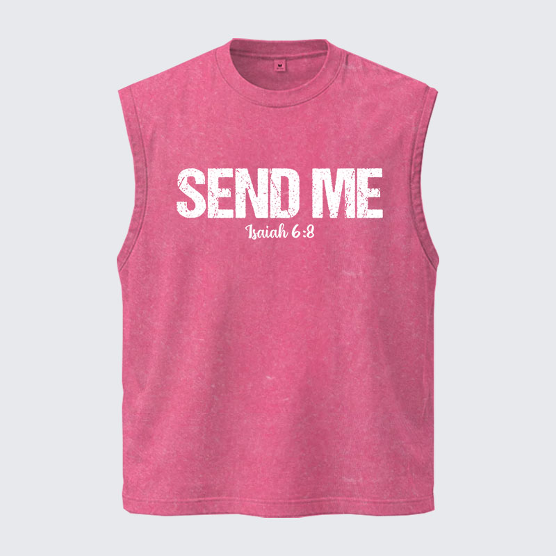 Washed Tank Top - Isaiah 6:8 - SEND ME