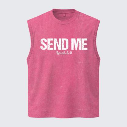 Washed Tank Top - Isaiah 6:8 - SEND ME