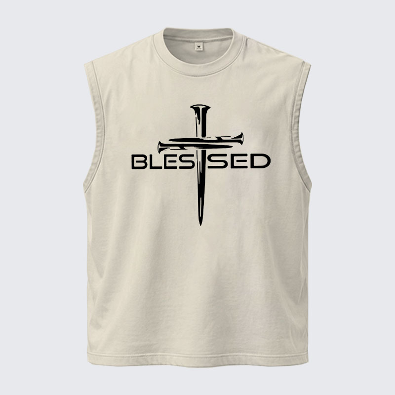 Washed Tank Top - Cross Blessed
