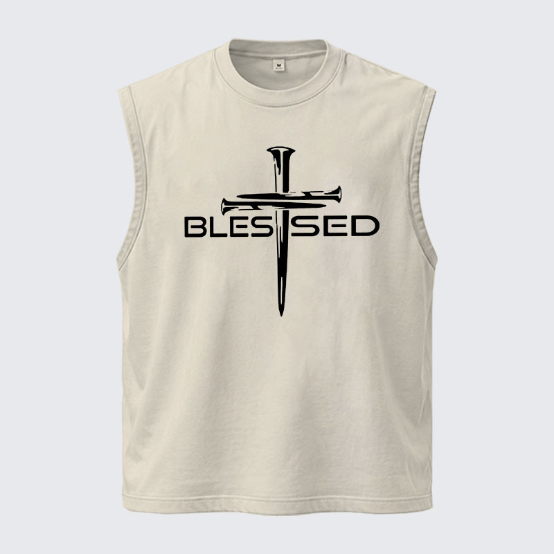 Washed Tank Top - Cross Blessed