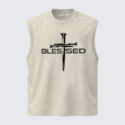 Washed Tank Top - Cross Blessed