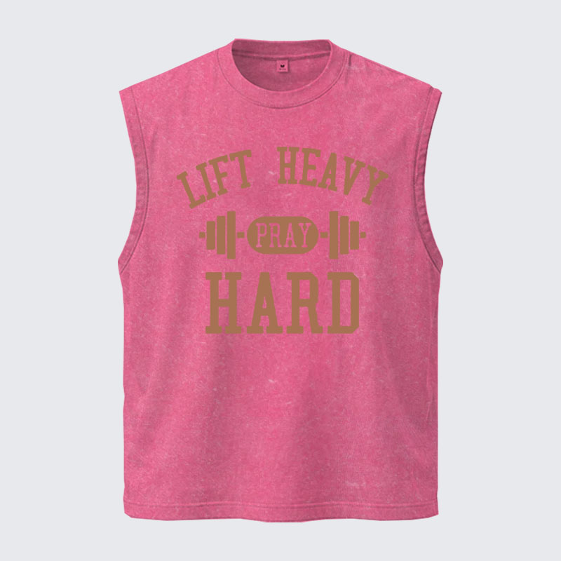 Washed Tank Top - Lift Heavy Pray Hard